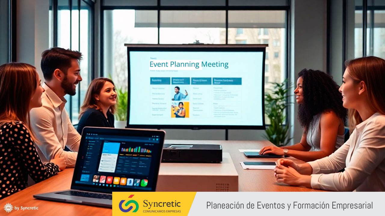 Evento corporativo siendo planeado por equipo de personas en Sala de juntas de RRHH_IA image by Syncretic Comunicación