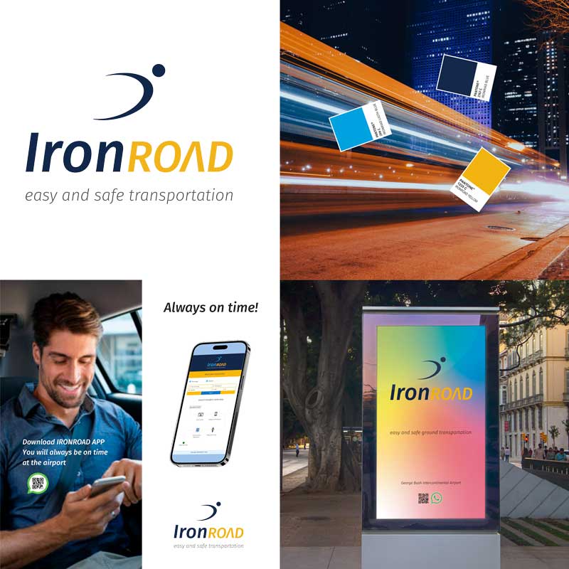 Identidad Visual IRONROAD desarrollada por Syncretic Comunicación Logo y aplicaciones